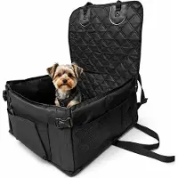 Relaxdays , siège auto pour chien, pour petits chiens jusqu'à 8 kg, pliable, lit pour chien pour voiture, stable, dimensions (L x l x h) : 25 x 43 x 43 cm, panier pour voiture, noir