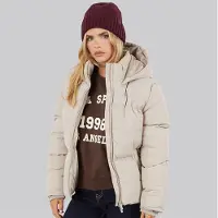 French Connection Manteau court matelassé Femme Light Taupe
