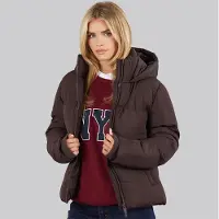 French Connection Manteau court matelassé Femme Chocolate