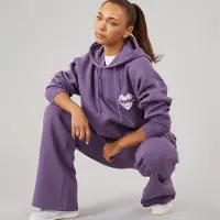 L'amore Couture Survêtement sweat à capuche Brinas et jogging large femmes - Grape