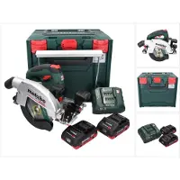 Metabo Scie circulaire sans fil KS 18 LTX 66 BL 18 V 165 mm + 2 batteries 4,0 Ah + chargeur + metaBOX