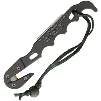 Ontario Model 1 Strap Cutter 1406 Foliage Green Aluminium, crochet de coupe, étui en nylon