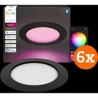 Philips Hue Spot Encastré Slim Lot de 6 - White and Color - 170 mm - Noir
