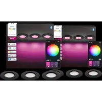 Philips Hue Spot Encastré Slim Lot de 6 - White and Color - 90 mm - Noir