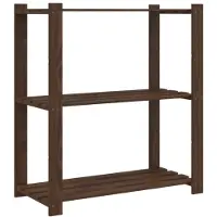 Super Merchant Support de rangement à 3 niveaux marron 80x38x90 cm bois de pin