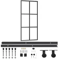 vidaXL Porte coulissante avec ferrure verre ESG & aluminium 90x205 cm