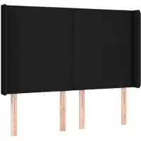 vidaXL Tête de lit avec oreilles noir 147x16x118/128 cm Tissu