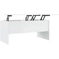vidaXL Table basse blanc brillant 102x50,5x46,5 cm Matériau dérivé du bois