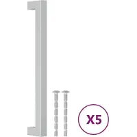 vidaXL Poignées d'armoire 5 pcs argenté 192 mm acier inoxydable