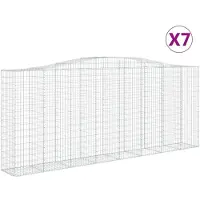 vidaXL Gabions avec arc surélevé 7 pcs. 400x50x160/180cm Fer galvanisé