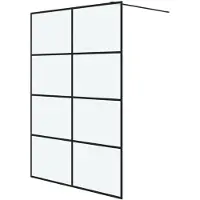 vidaXL Paroi de douche pour passage piétonnier noir 140x195 cm verre ESG mat