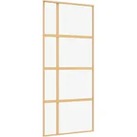 vidaXL Porte coulissante Golden 90x205 cm ESG-verre clair et aluminium