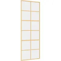 vidaXL Porte coulissante Golden 76x205 cm ESG-verre clair et aluminium