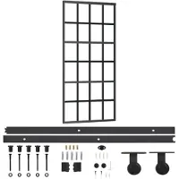 vidaXL Porte coulissante avec ferrure verre ESG & aluminium 90x205 cm