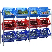 vidaXL Étagère de rangement pour 12 caisses Argenté 190x33x116cm Acier