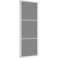 vidaXL Porte intérieure 76x201,5 cm Blanc Verre ESG et aluminium