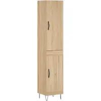 vidaXL Highboard chêne Sonoma 34,5x34x180 cm Matériau dérivé du bois