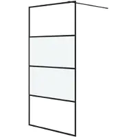 vidaXL Paroi de douche pour passage piétonnier noir 100x195 cm semi-mat ESG