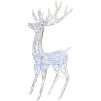 vidaXL Renne LED XXL acrylique Décoration de Noël 250 LED 180 cm Multicolore