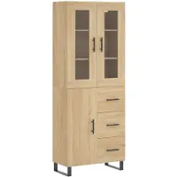 vidaXL Highboard chêne Sonoma 69,5x34x180 cm Matériau dérivé du bois