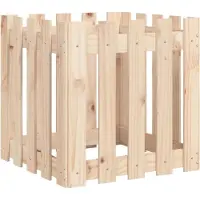 vidaXL Jardinière avec design de clôture 50x50x50 cm pin massif