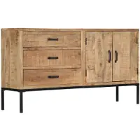 vidaXL Buffet 140x35x75 cm bois massif mangue