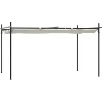 vidaXL Pergola avec toit ouvrant Crème 395x292x230 cm