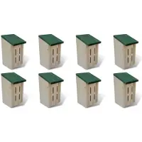 vidaXL Maisons à papillons 8 pcs. Bois 14 x 15 x 22 cm