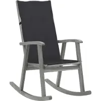 vidaXL Chaise à bascule avec support Gris Bois massif Acacia