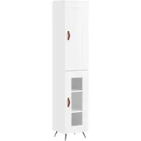 vidaXL Highboard blanc brillant 34,5x34x180 cm Bois composite