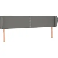 vidaXL Tête de lit avec oreilles gris foncé 203x23x78/88 cm Tissu