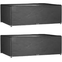 vidaXL Housses de salon de jardin 2 pcs 12 œillets rectangulaire