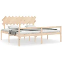 vidaXL Lit en bois massif avec tête de lit 200x200 cm