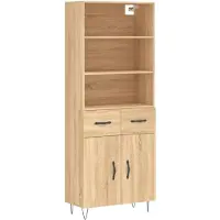 vidaXL Highboard chêne Sonoma 69,5x34x180 cm Matériau dérivé du bois