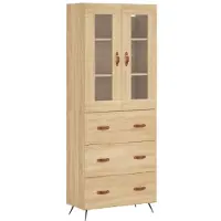 vidaXL Highboard chêne Sonoma 69,5x34x180 cm Matériau dérivé du bois