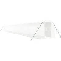 vidaXL Abri de jardin avec structure en acier 48 m² 24x2x2 m blanc