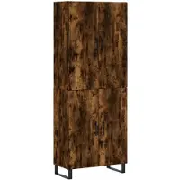 vidaXL Highboard chêne fumé 69,5x34x180 cm bois composite