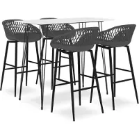 vidaXL Ensemble de bar 5 pièces blanc et gris