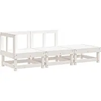 vidaXL Ensemble de salon de jardin 3 pièces blanc pin massif