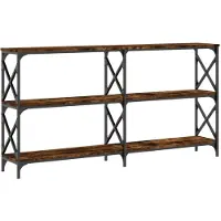 vidaXL Table console chêne fumé 156x28x80,5 cm bois d'ingénierie