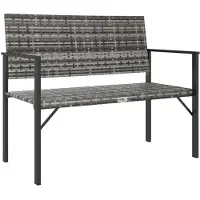 vidaXL Banc de jardin 2 places Gris Poly rotin