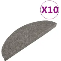 vidaXL Tapis d'escalier auto-adhésifs 10 pcs gris 65x22,5x3,5 cm
