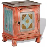 vidaXL Table De Chevet Bois De Manguier Massif Orange