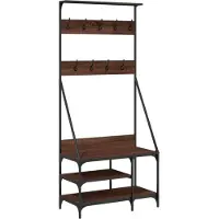 vidaXL Porte-vêtements et rangement des chaussures chêne marron
