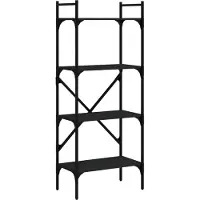 vidaXL Bibliothèque à 4 niveaux noir 56x31,5x138,5cm bois d'ingénierie