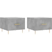 vidaXL Tables basses 2 pcs. Gris béton 50x50x40 cm Bois composite