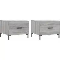vidaXL Tables basses 2 pcs. Gris Sonoma 50x50x40 cm Bois composite