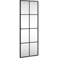 vidaXL Miroir mural noir 30x80 cm rectangulaire fer