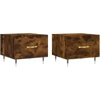 vidaXL Tables basses 2 pcs. Chêne fumé 50x50x40 cm Bois composite