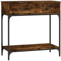 vidaXL Table console chêne fumé 75x34,5x75 cm bois d'ingénierie